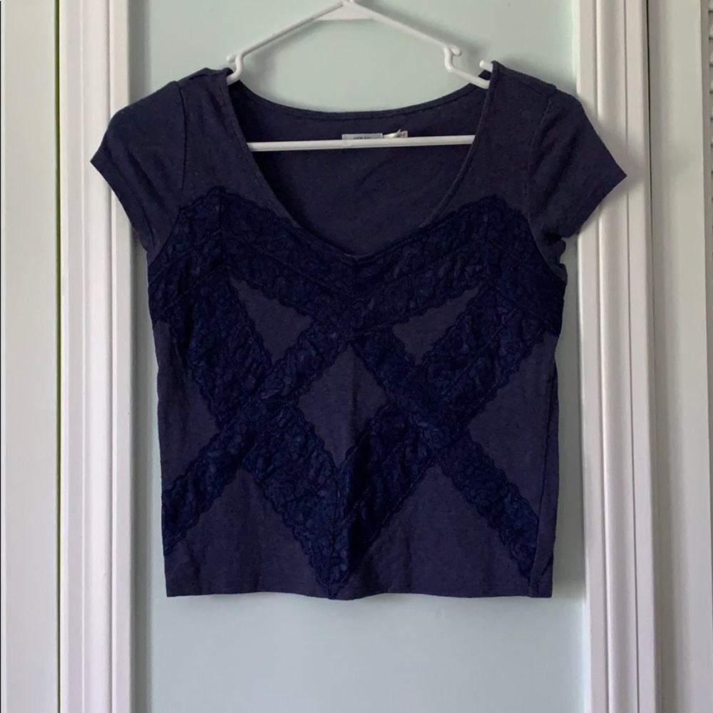 Navy crop top
